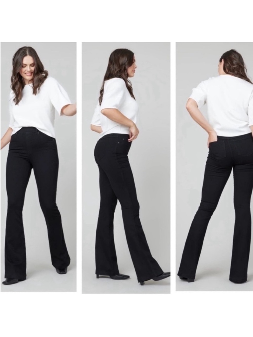 SPANX Flare Pull On Stetch Jeans Black Size XL